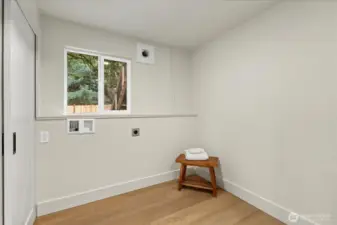 Laundry room and utility area.