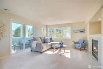 Sliding doors connect outdoor and indoor living.