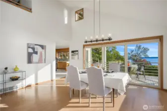 Dining area has room for a very large table for expanded entertaining.