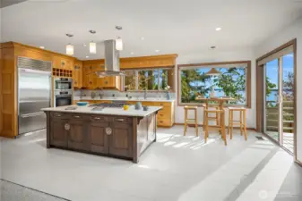 New ceramic floor tile and extra eating space.