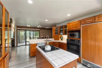 Another view of the kitchen. Sub-Zero fridge & freezer
