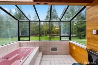 Primary full bath w/ views of the beautiful property