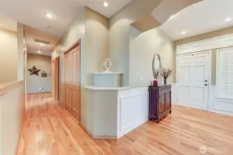 Enter on gorgeous hardwood floors..