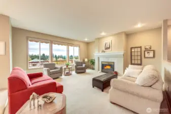 Check out the wall of windows in the Living Room! UV Coating to protect from the sun rays!