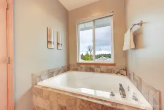 Check out the soaking tub.