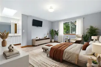 Virtually staged 2nd  Primary Bedroom
