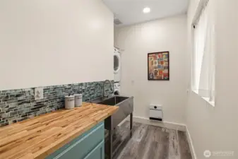 Laundry room in the lower level