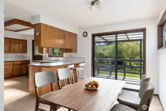 Dining area virtually staged.