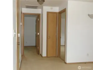 Hall to #1 & #2 Bedroom and Hall bath to the left.