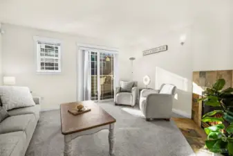 Bright Living Room with deck