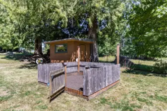 Fenced garden area is ready for your veggies!