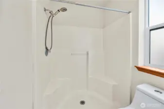 Separate shower in primary bath