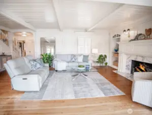Plantation shutters throughout the home.
