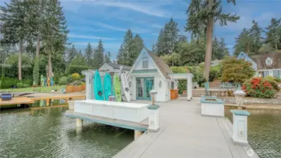 Another view of the boathouse and dock.