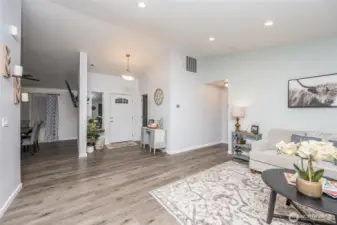 living room and entry way