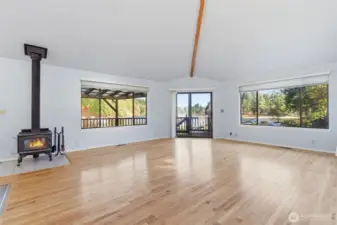 Living room looking from top of stairs