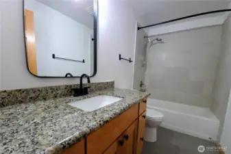 Lower Full Bath w/ Granite Counters