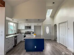 Large kitchen with plenty of natural light