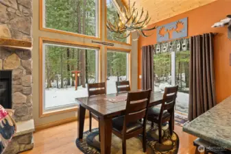 Dining room with patio access.
