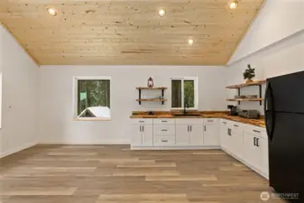 ADU kitchen and dining area.