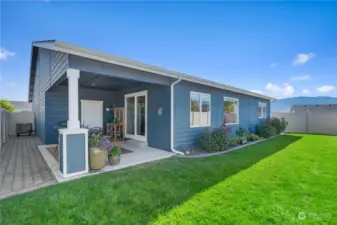 Backyard and covered patio