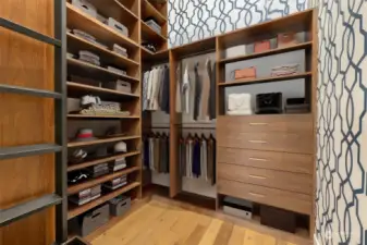 Walk-in closet (virtually staged)