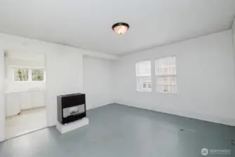 Living room towards the kitchen