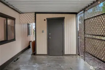 At the end of the carport is a spacious storage area!