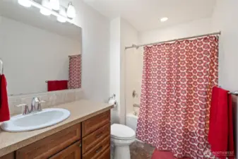 Main bath off of hallway.