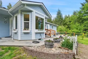 One of the garden areas off the private back patio with access to the kitchen and living room.