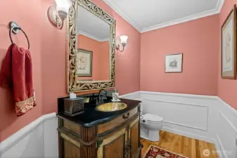 Guest 1/2 bath on main level.