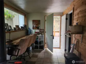 dining bar and door to deck
