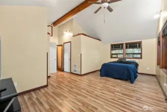 The Primary Suite is HUGE!  Complete with walk in closet & 3/4 bathroom