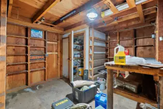 Workshop inside shop, so much storage!