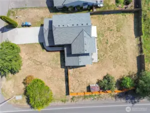 Drone shot of home and yard.