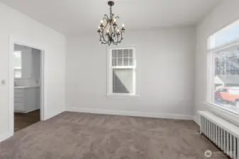 Upper-level dining area.