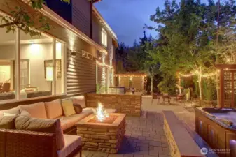 Cozy up to backyard, natural gas fire pit!