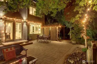 Cozy summer patio pictured here