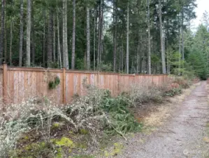 Privacy fence along East line of subject property