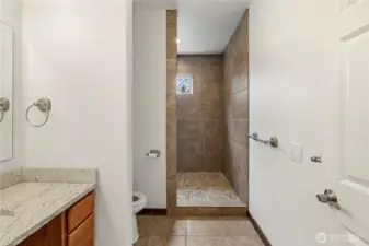 Bathroom on the main with wide doors/open space for wheel chair accessibility.