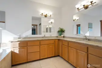 Primary Bedroom with double sinks