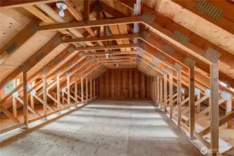 Great storage area in garage.