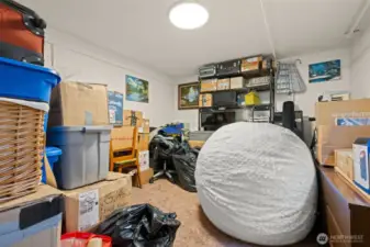 Downstairs bedroom currently used as a storage room