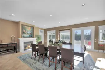 Main level dining room open to kitchen. . .