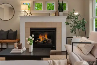 The gas fireplace provides a nice warmth and atmosphere on those cooler days.