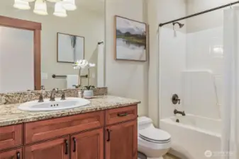 One of two full bathrooms upstairs