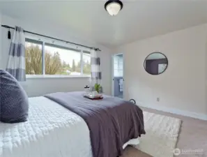 Primary bedroom with 3/4 bath