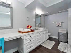 3/4 bath and laundry on lower level