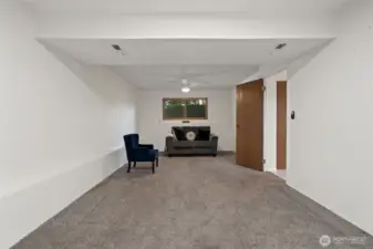Recreation room has utility sink