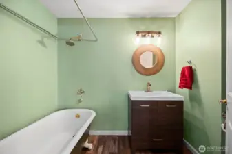 Hall, full bathroom